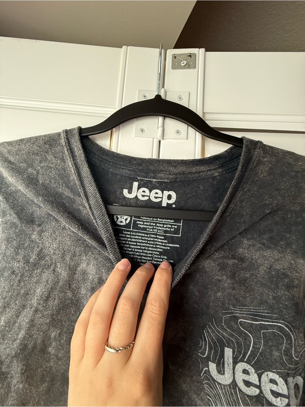 Jeep Washed Black Logo T‑Shirt